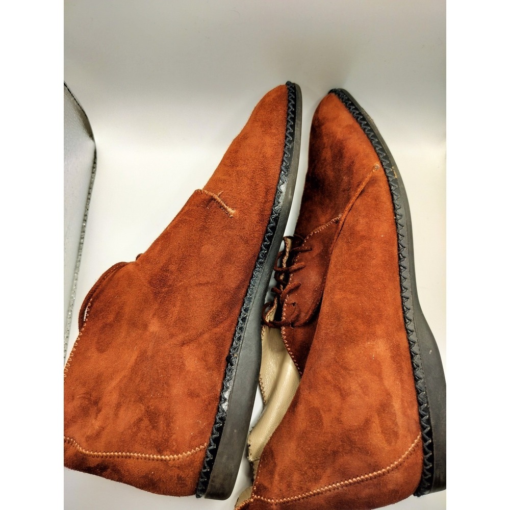Bally Suede Chukka Boots sz 10 Burgundy Leather Dark Academia - Picture 4 of 13